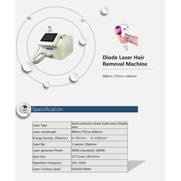 2021 Laser 755nm 808nm 1064nm Diode Laser Hair Removal Machine with factory price