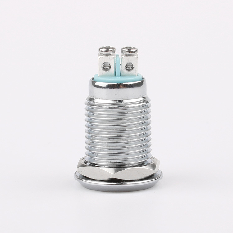 12mm LED Multi-color Signal Lamp IP65 IK08 Brass Nickelage 12V/24V/36V/110V/220V Explosion-proof Indicator Light Industrial Flat
