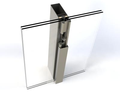 Rainproof Fire Rated Curtain Wall System Corrosion Proof Laminated Glass Partition