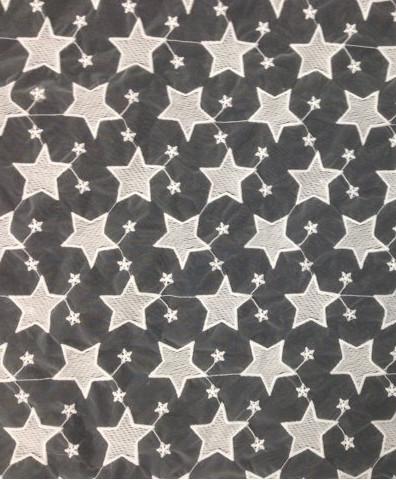 Pentagram Qmilch  embroidered Lace Fabric , star lace fabric,Cotton Lace, Polyester Lace Fabric