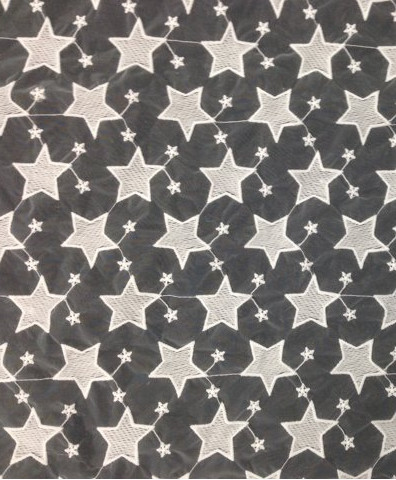 Pentagram Qmilch embroidered Lace Fabric , star lace fabric,Cotton Lace, Polyester Lace Fabric