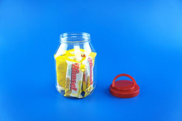 Clear Food Safe Plastic Containers , 2100Ml Wide Mouth Plastic Jars With Lids