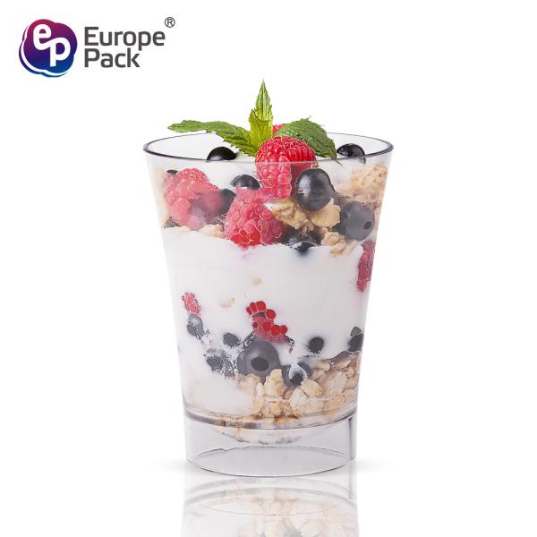 Wholesale clear disposable plastic water yogurt packaging cups with multi use