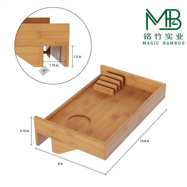 Wholesale Bamboo Eco-Friendly Bedside Storage Box Rack For School Dormitories