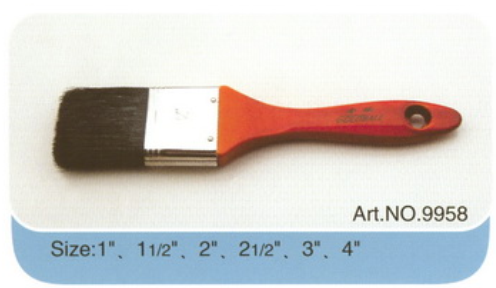 Chinese bristle plastic or wooden handle pure bristle high quality paint brush No.9958