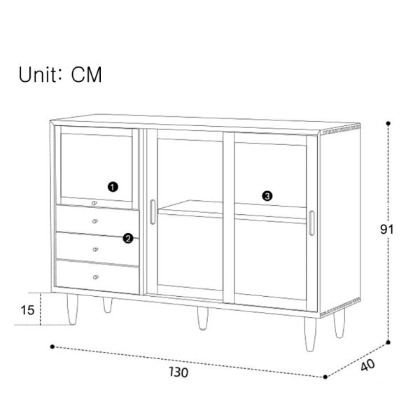 Multi-layer Kitchen Rack for Floor Storage of Home Appliances and Microwave Oven Made of MANGO Wood