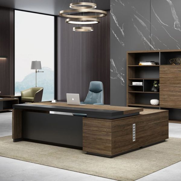 Stylish L-shaped Executive Office Desk for Director and Manager in Modern Design