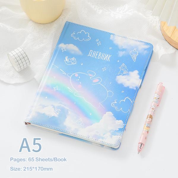 Cute Cartoon Hardcover Notebook A5 Blank Inside Pages Journal Diary For Students