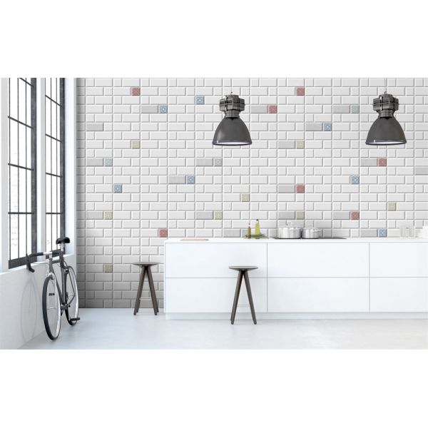 10x30cm White Vintage Porcelain Wall Tiles for Indoor Backsplash