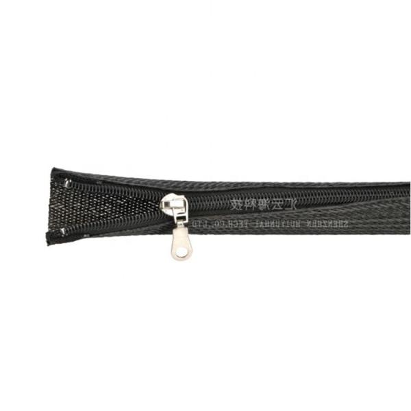 Abrasion Resistance Cable Organizer PET Zipper Cable Sleeving Flame Retardant