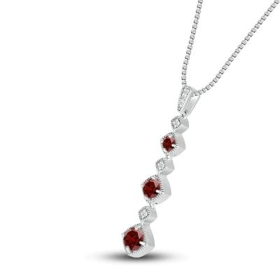 Garnet Necklace natural 1/20 diamante del ct TW con 925 Sterling Silver