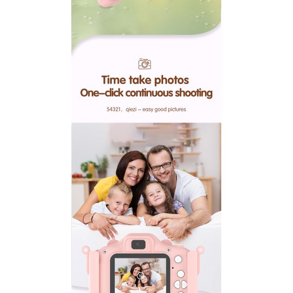 Appareil photo numérique pour enfants X11S Mini à double objectif 1080P, motif lapin de dessin animé, pour enfants
