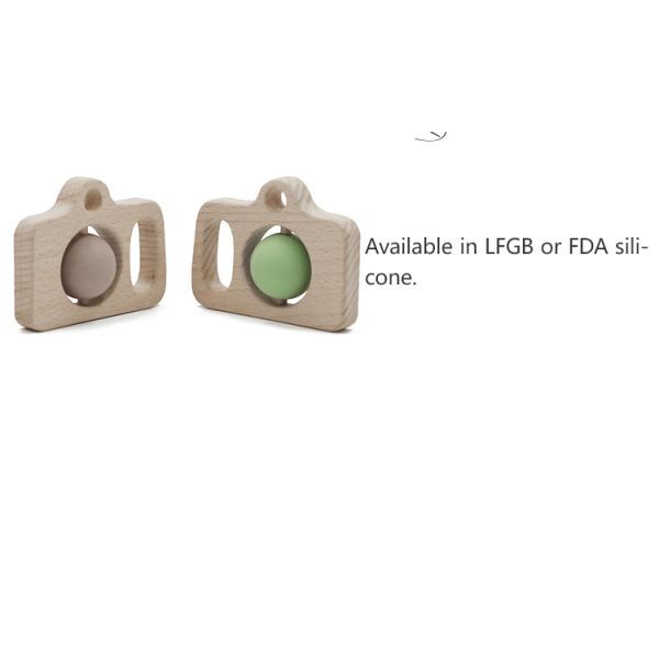 Food Grade Wood SGS Silicone Baby Rattle Sensory Teething Toys