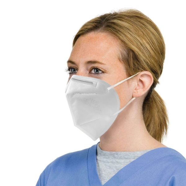 White FFP2 Dust Mask With Smooth Inner Lining Adjustable Metal Nose Band