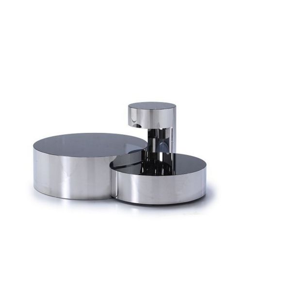 Stainless Steel Glass Top End Tables For Coffee Room Unique Design OEM