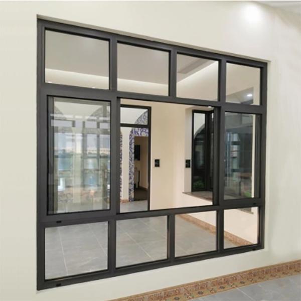 Janela de revestimento de alumínio de abertura horizontal de design moderno para resistência ao som e à água