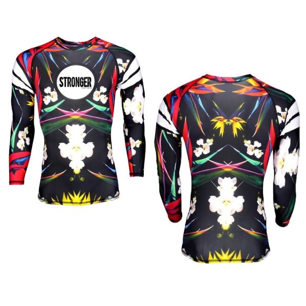 No Gi Sublimated Long Sleeve Rashguard with Digital Print and 220 gsm Fabric Weight for Quick Dry Compression Wear