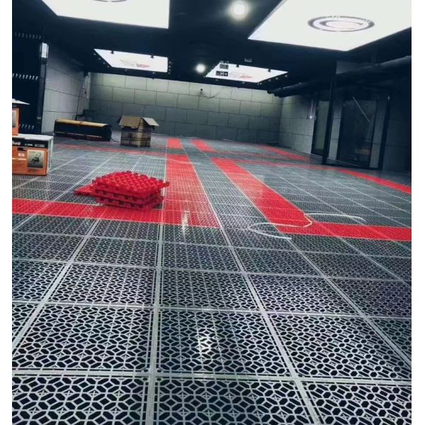Interlocking Plastic PP Carwash Grating Floor 1.8cm Thickness for Garage Decking Tiles