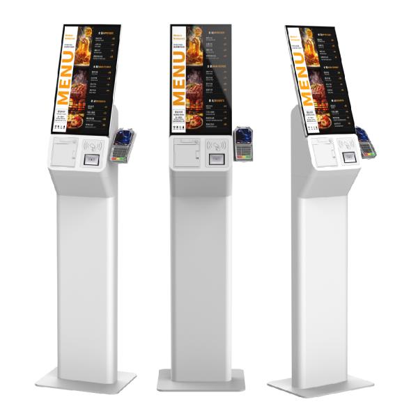 オールインワン 効率 21.5 インチ 垂直注文キオスク 内蔵 80mm プリンターと QR スキャナー