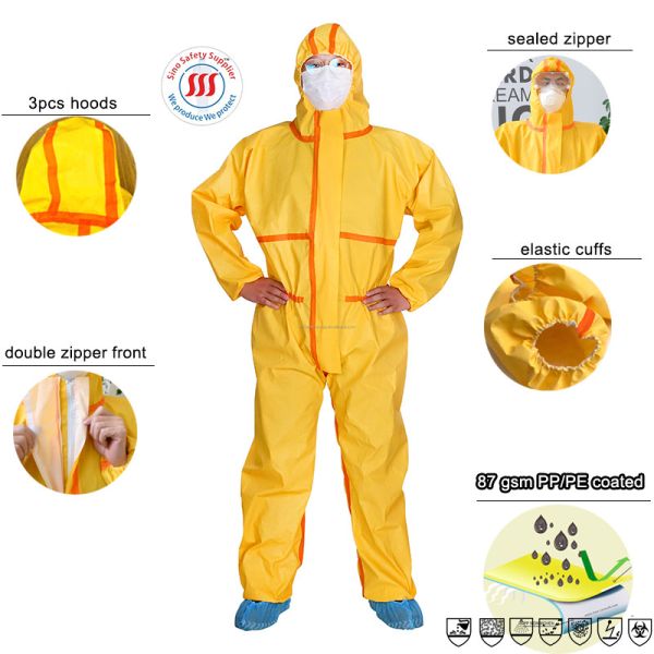 OEM Type 3 4 Chemical Resistant Disposable Coveralls Water Resistant
