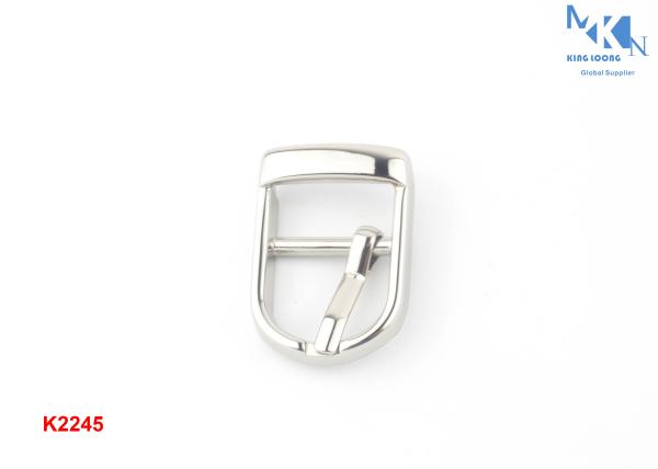 Custom Logo Center Bar Belt Buckles , 16mm Size Silver Shoe Buckles