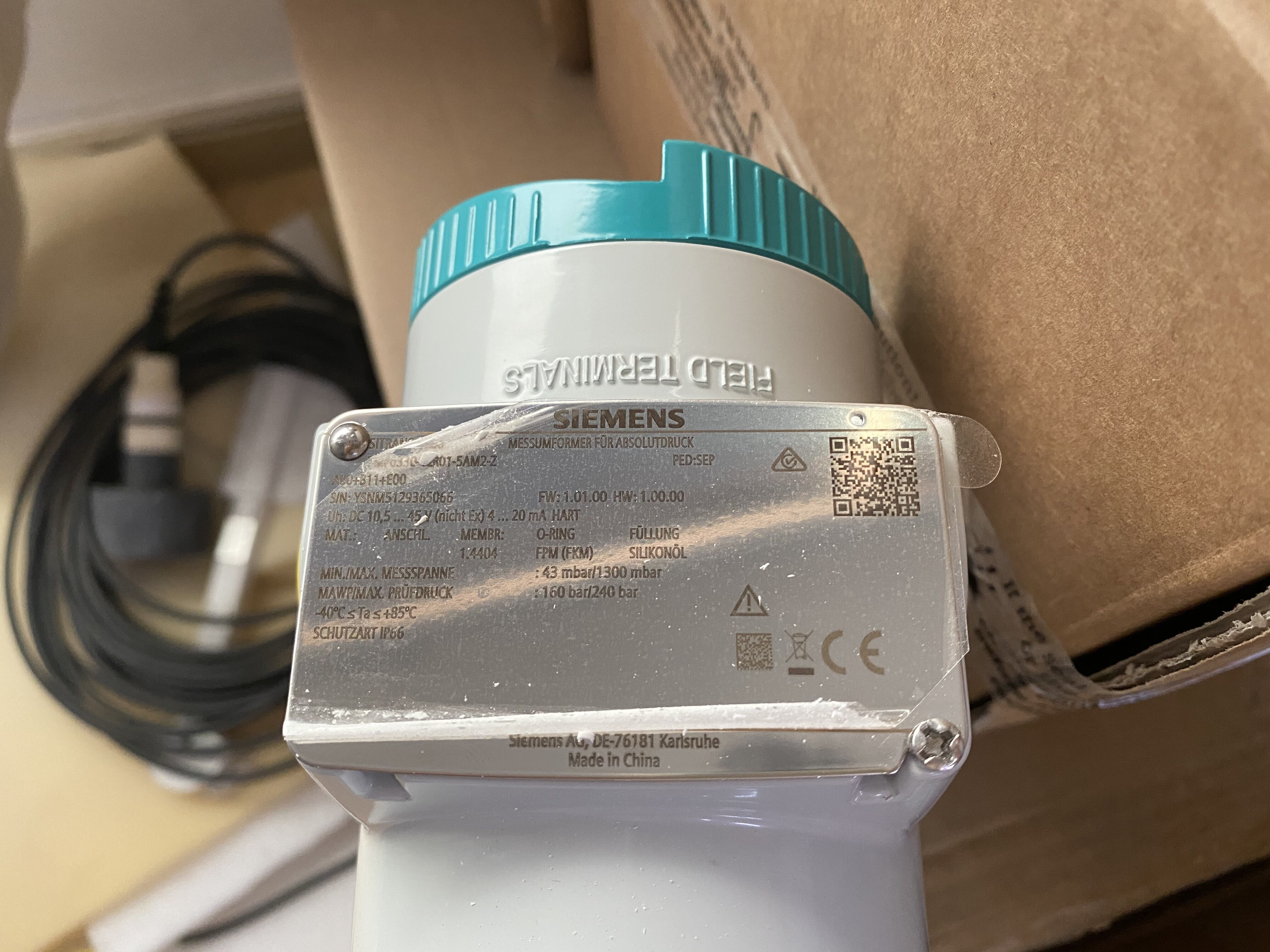 7MF0330-1LR01-5AM2-Z A00+B11+E00 Передатчик SIEMENS для абсолютного давления