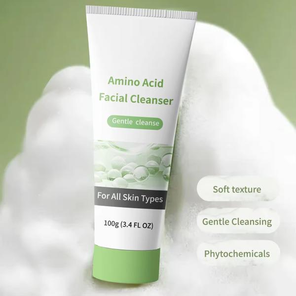 Controle de óleo Refrescar lavagem facial Acne limpeza de aminoácidos Limpeza facial de pele oleosa