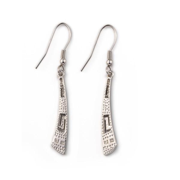 With Sterling Blue Opal Dangle Earrings with Greek Key Unique vintage design Earrings For Women