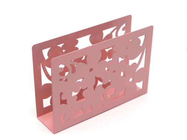 Suporte cor-de-rosa do guardanapo do metal, suporte de pouco peso 15x4x10 Cm do tecido do metal