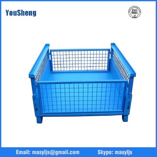 Industrial large metal storage stackable wire mesh containers
