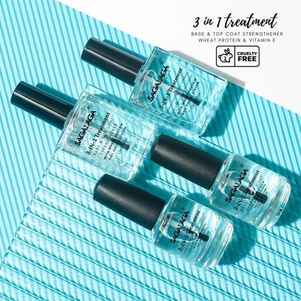 3 in 1 Nail Hardener Repair Strengthen for Damaged and Thin Nails Top&Base Coat