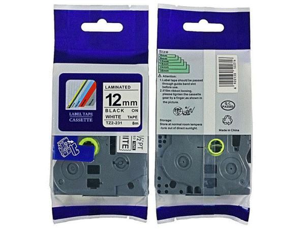 Compatible 12mm M Tape Label Tape Cassette Tze-231 For Brother Label Printer
