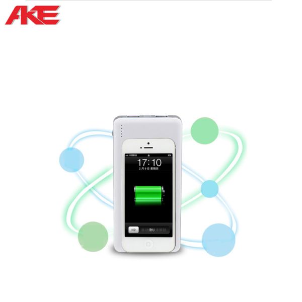 Slim Wireless Charging Power Bank 2 In 1 5v 2a Black White Color A Grade Li - Polymer Battery