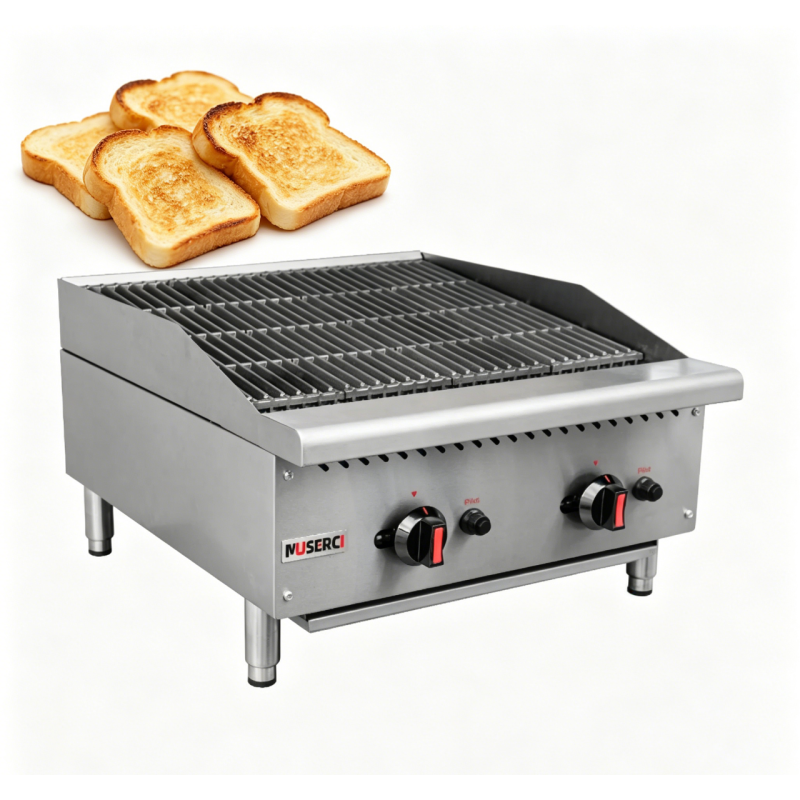 Commercial Kitchen Countertop Gas Charbroilers 2 Burners Modular Detachable CE