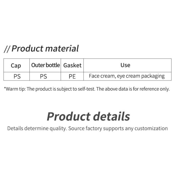 Logo du client Luxe 10g Ronde PS argent vide plastique transparent emballage crème cosmétique pot pour baume à lèvres