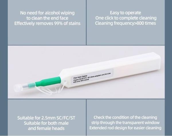 Simple Optical Fiber Testing Tools Fiber Cleaner Pen SC For Clean Female Bulkhead Adapters