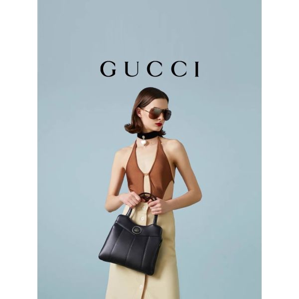 Silhouettes en cuir de Tone Gucci Tote Mini Classic de palladium