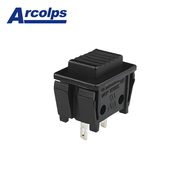 Plastic Power Switch 3A 250V AC Panel Mount Square Push Button Switch with 100,000 Cycles Lifespan