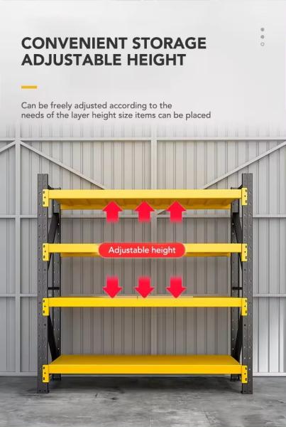 Industrial Adjustable Medium Duty Steel Storage Shelves for Garage Warehouse