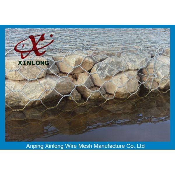 Durable Gabion Wire Mesh , Low Carbon Steel Wire Gabion Mesh Cages