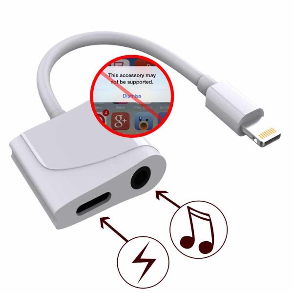 Apple Lightning To 3.5 MM Headphone Jack Adapter Splitter Dongle 0.16FT/5CM