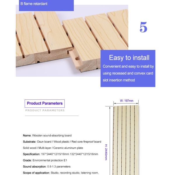 Wooden Acoustic Panels Fireproof Ceramic Aluminum Perforated Solid Wood Multi-Layer Conference Room