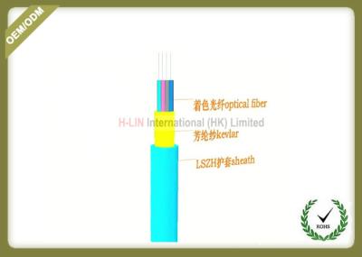 OM3 Type Indoor Fiber Optic Cable PVC / LSZH Jacket GJFPH 4-24F For Data Center