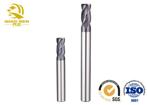 HRC 65  Rounded Edge End Mill Four Edge Carbide Metal Cutting Tools For CNC Process