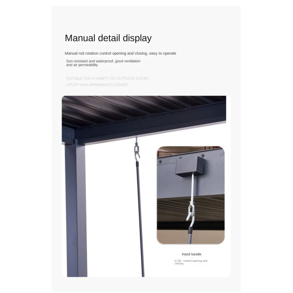 Outdoor 3x4M Aluminium Pergola With Louvered Roof And LED Lights