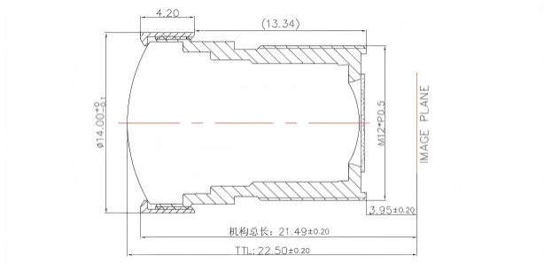 3.2mm F2.0 Ultra Low Distortion M12 Lens 4G2P+IR IP69 Waterproof 93 Deg FOV for 1/3 Sensor Industrial Automotive Camera
