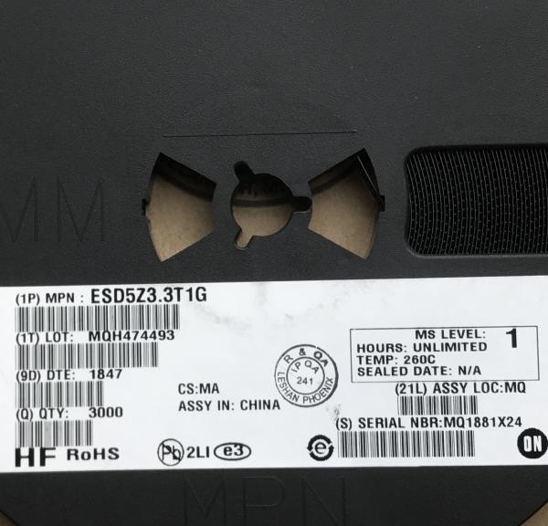 ESD5Z3.3T1G Diodo de sujeción de 3.3V, paquete SOD-523, 
