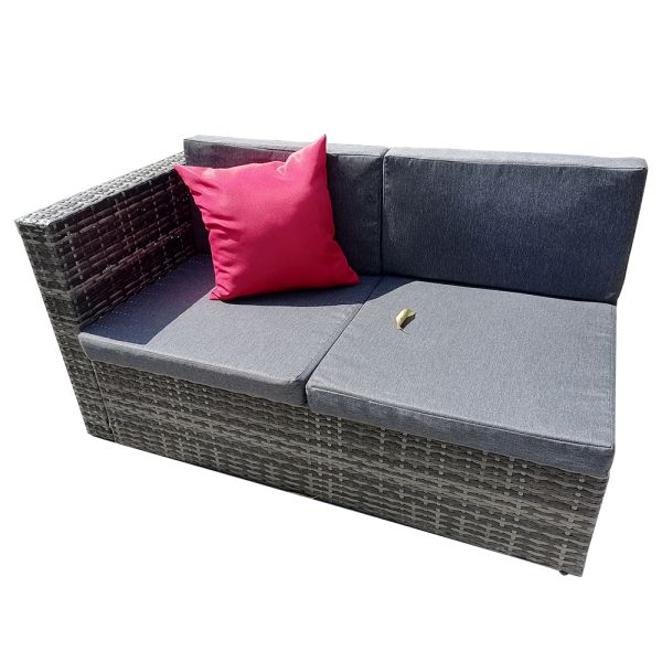 Furniture Wholesaler Outdoor Living Seating Sectional Poly Rattan Wicker Garden Sofa Storage Conversation Patio Corner Set