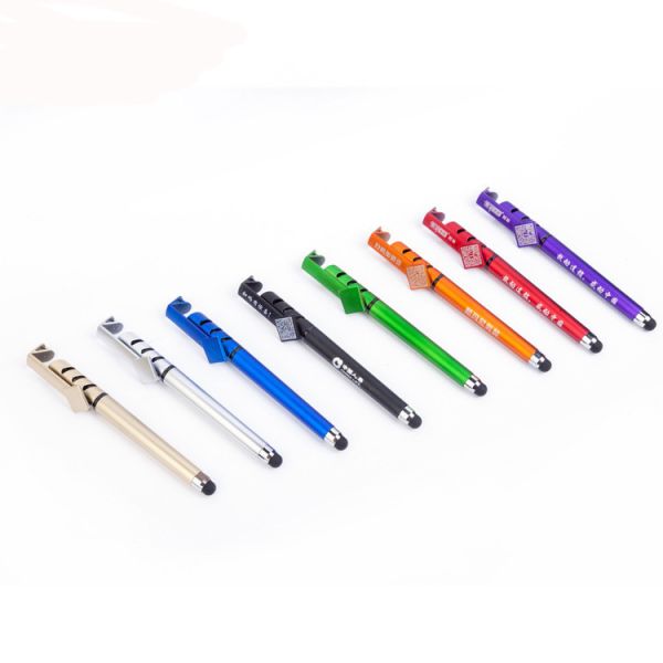 Promotional Mobile phone stand touch screen ballpoint pen Plastic logo customized