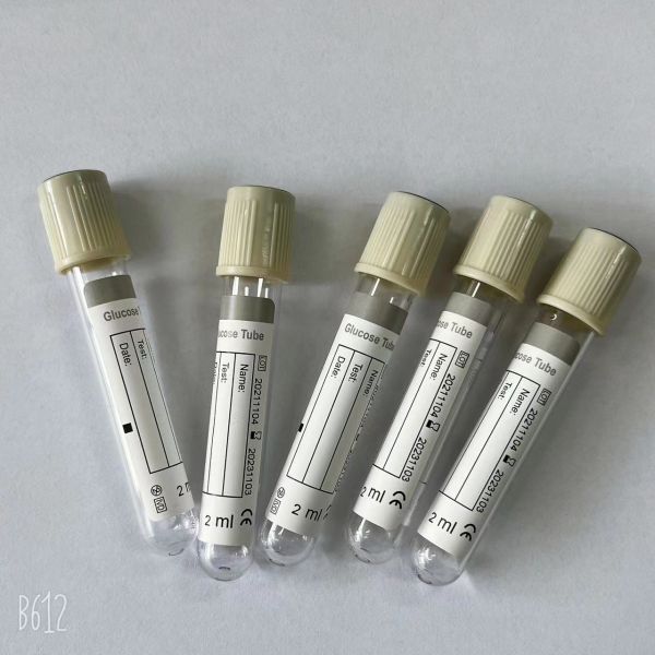 Верхняя часть трубки собрания крови вакуума серая для теста сахара глюкозы